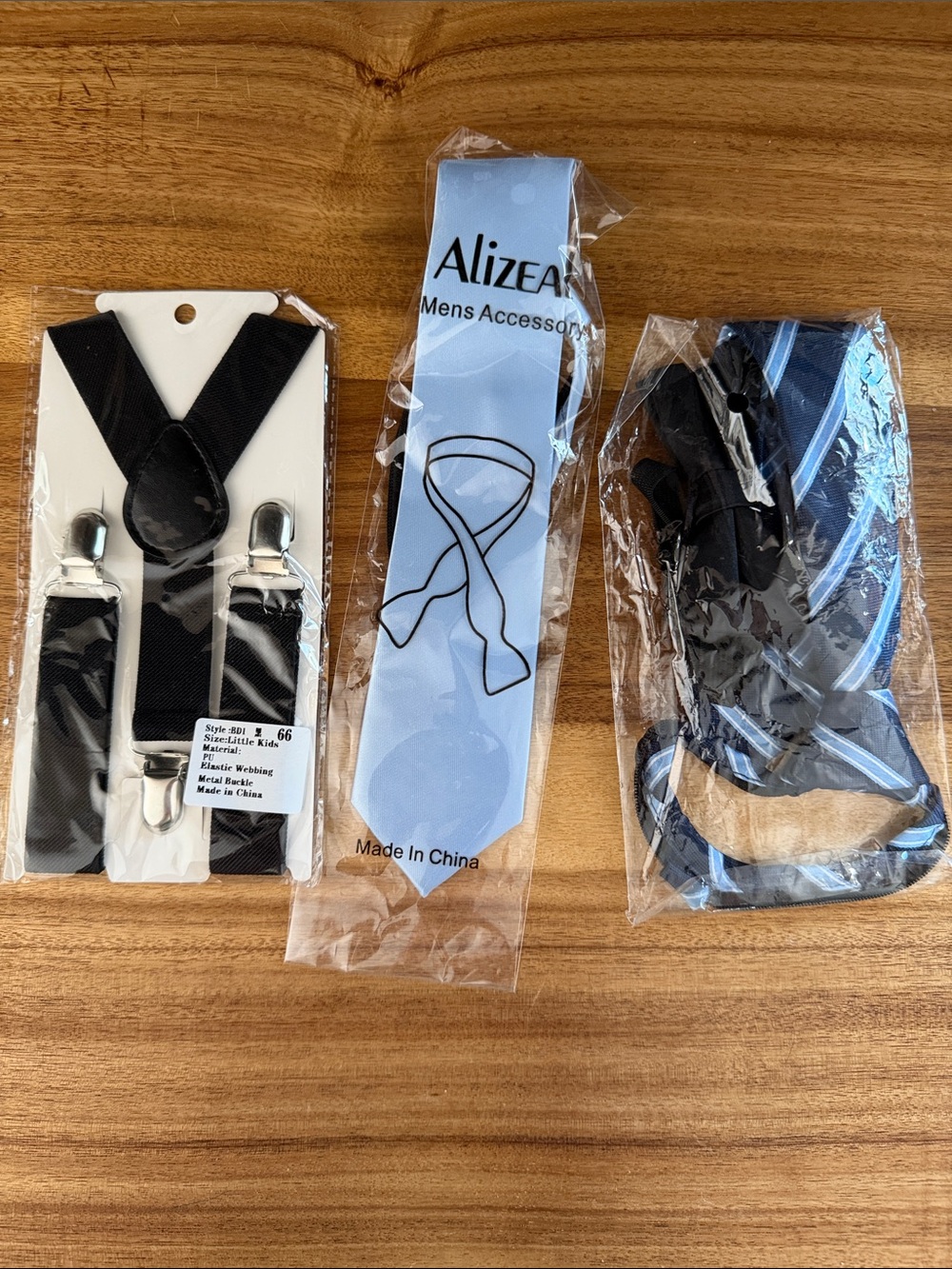 Boys suspenders and 3 ties
